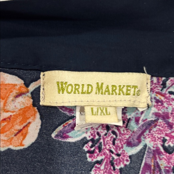 World Market Floral Kimono Robe - Navy - Picture 3 of 6